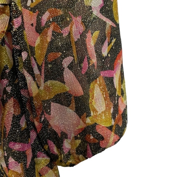 NWT Marie Oliver Metallic Black Fruity Print Wiley Mini Faux Wrap Dress - Picture 5 of 12